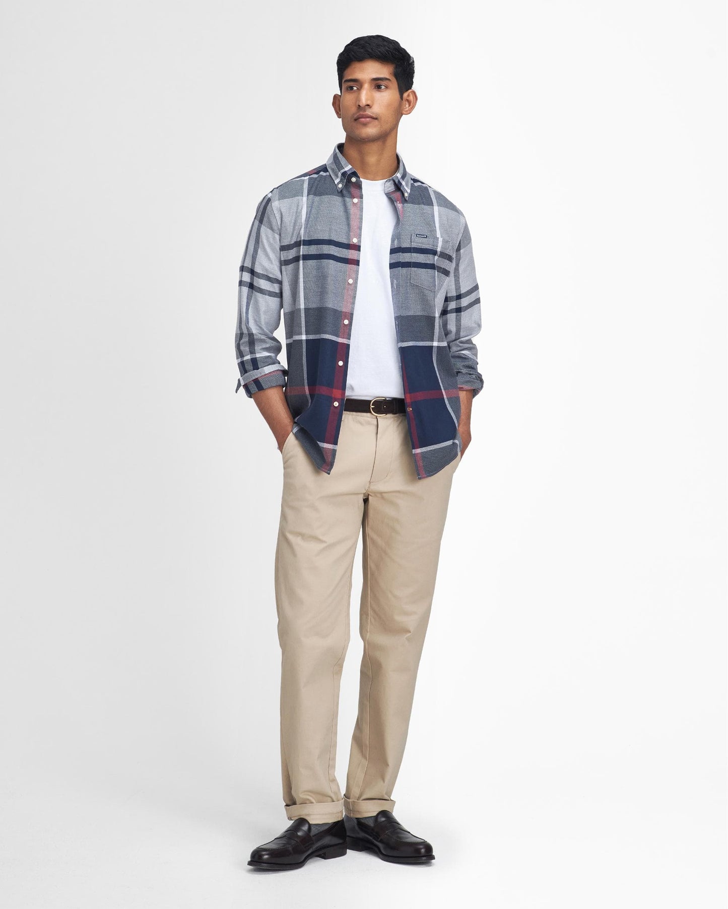Barbour Dunoon Tailored Mens Shirt - Blue Granite