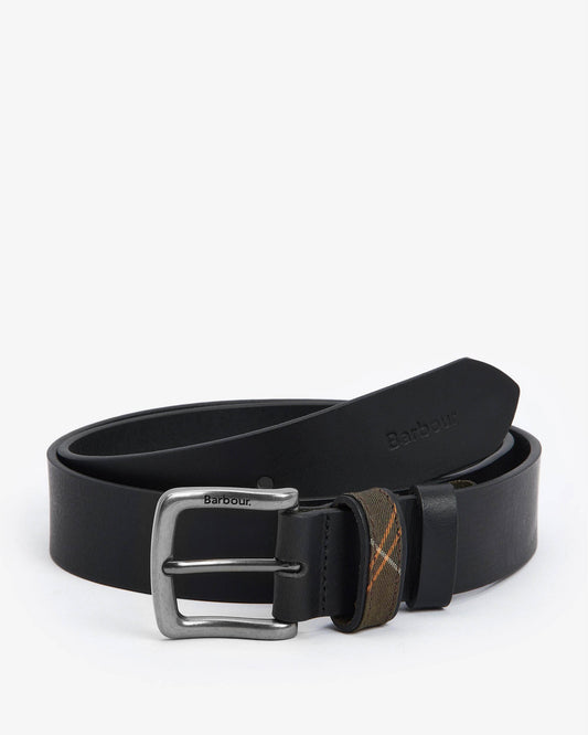Barbour Esk Mens Leather Belt - Black | CHO | Designer Mens Belts - Black - L - 5020985550432