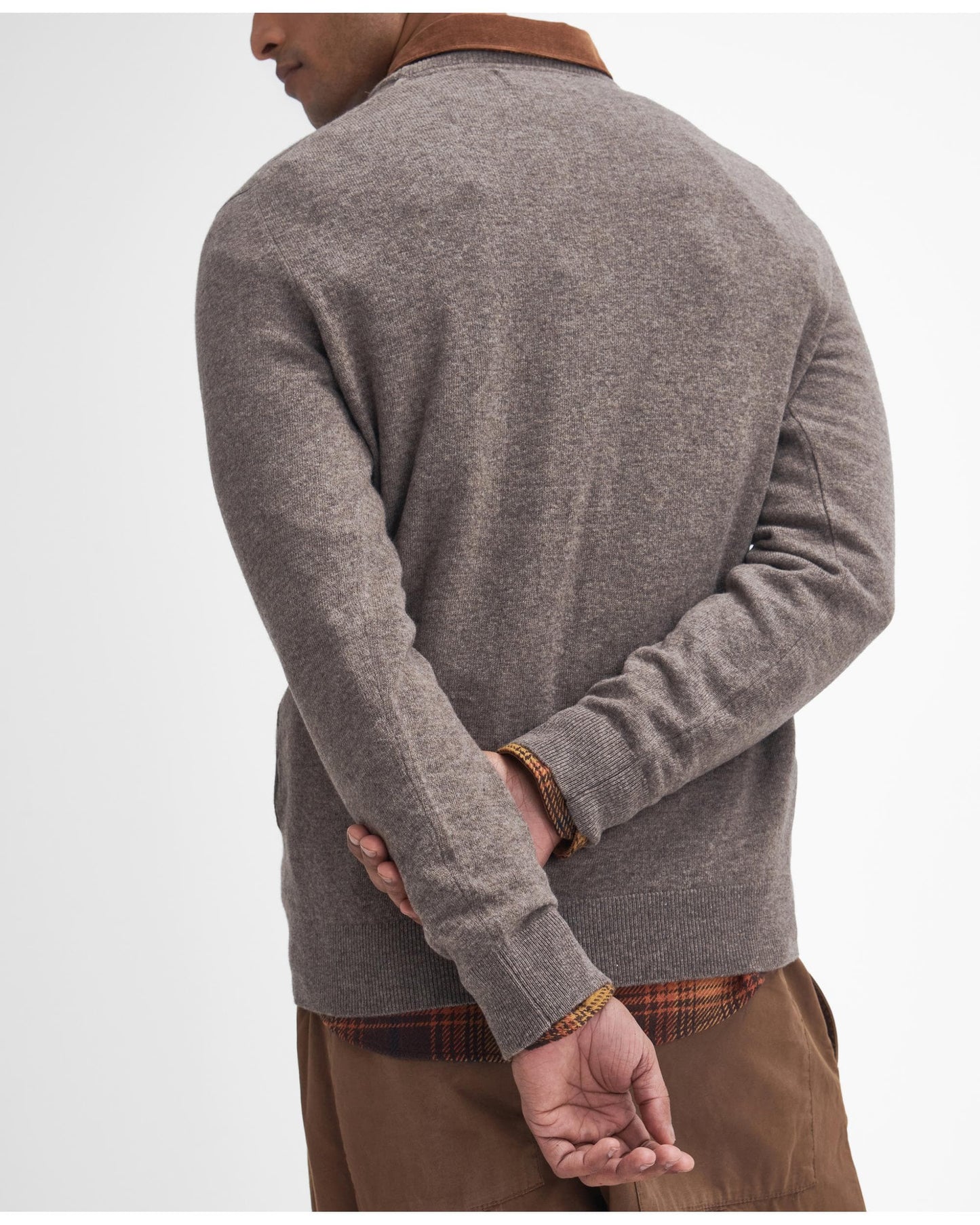 Barbour Essential Crew Neck Mens Jumper - Dark Stone