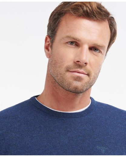 Barbour Essential Crew Neck Mens Jumper - Deep Blue