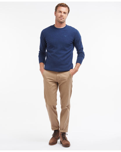 Barbour Essential Crew Neck Mens Jumper - Deep Blue