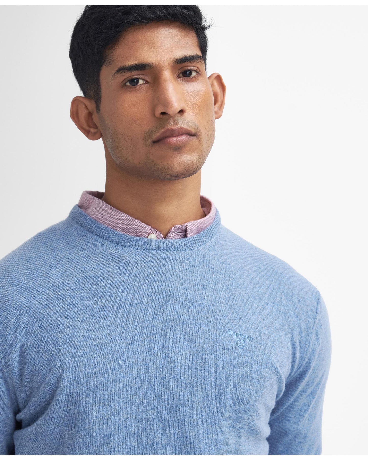 Barbour Essential Crew Neck Mens Jumper - Cool Blue