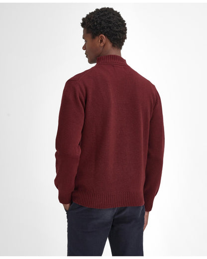 Barbour Essential Lambswool Mens Half-Zip Jumper - Ruby