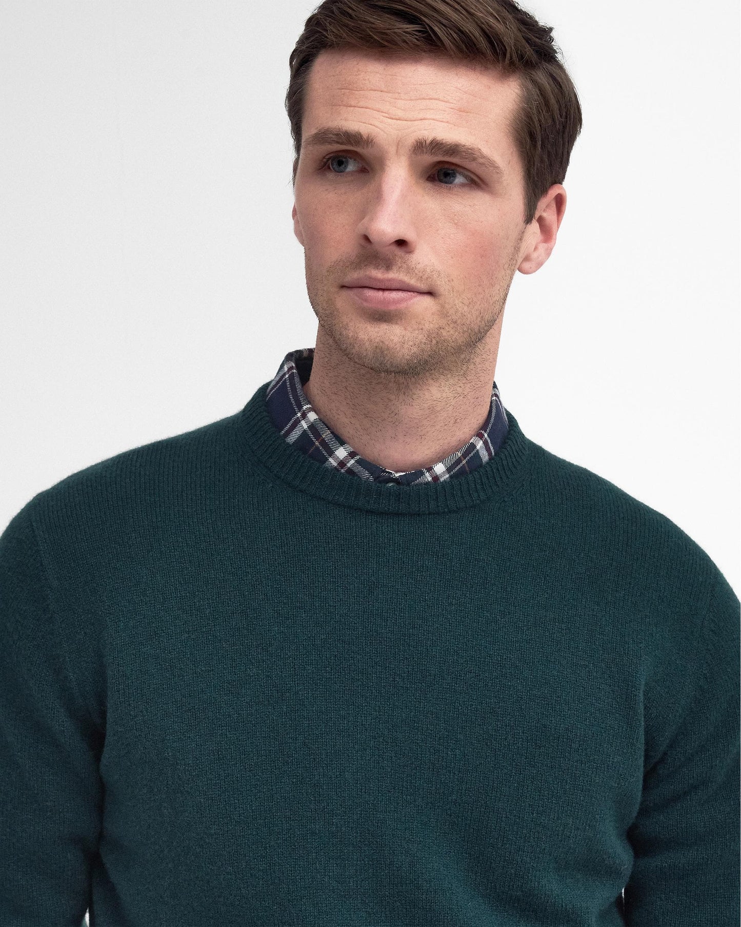 Barbour Essential Patch Mens Crew-Neck Jumper - Evergreen