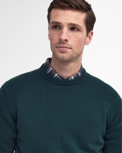Barbour Essential Patch Mens Crew-Neck Jumper - Evergreen