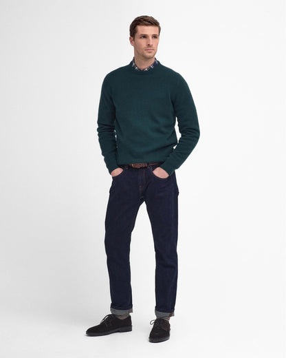Barbour Essential Patch Mens Crew-Neck Jumper - Evergreen