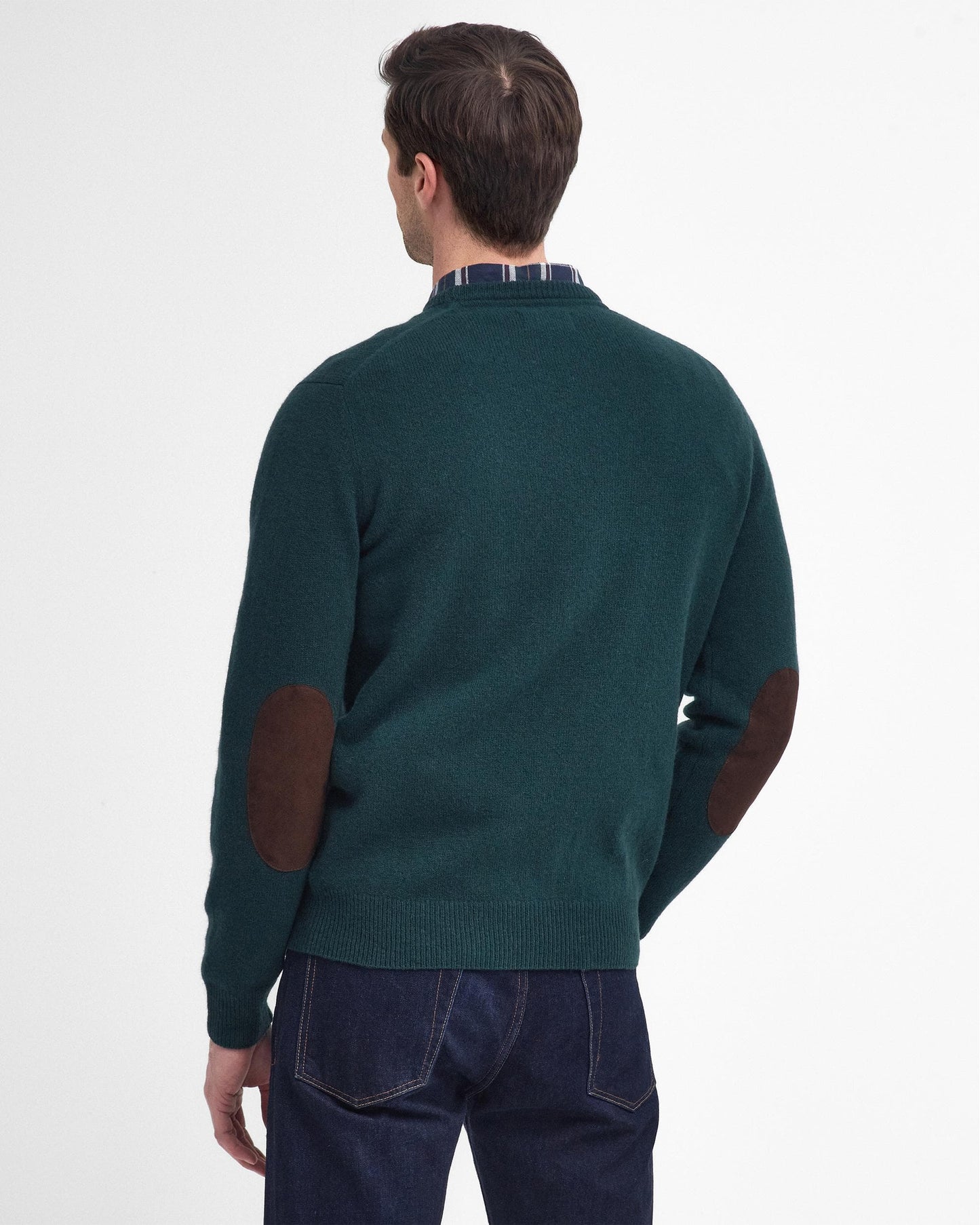 Barbour Essential Patch Mens Crew-Neck Jumper - Evergreen