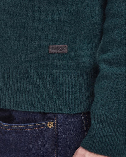 Barbour Essential Patch Mens Crew-Neck Jumper - Evergreen
