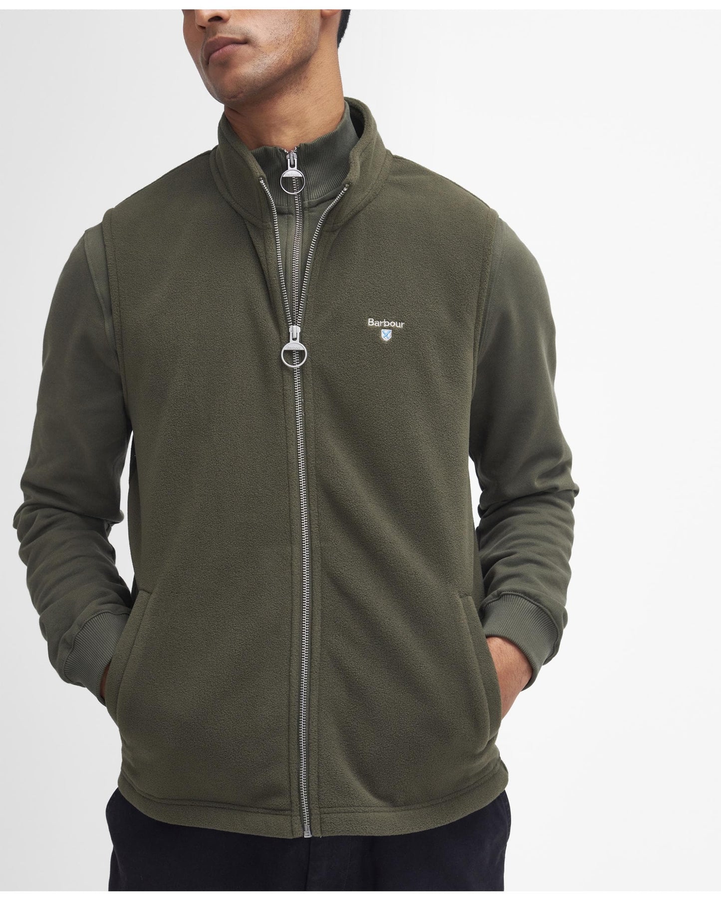 Barbour Essentials Mens Fleece Gilet - Mid Olive