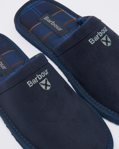 Barbour Everitt Mens Mule Slippers - Navy