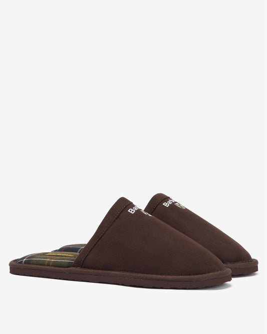 Barbour Everitt Mens Mule Slippers - Brown