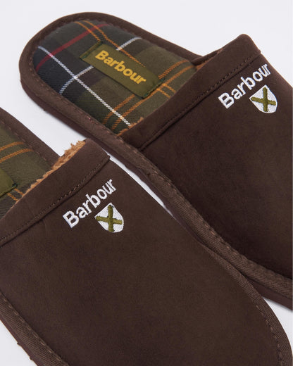 Barbour Everitt Mens Mule Slippers - Brown