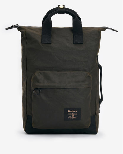 Barbour Field Unisex Wax Backpack - Olive/Black