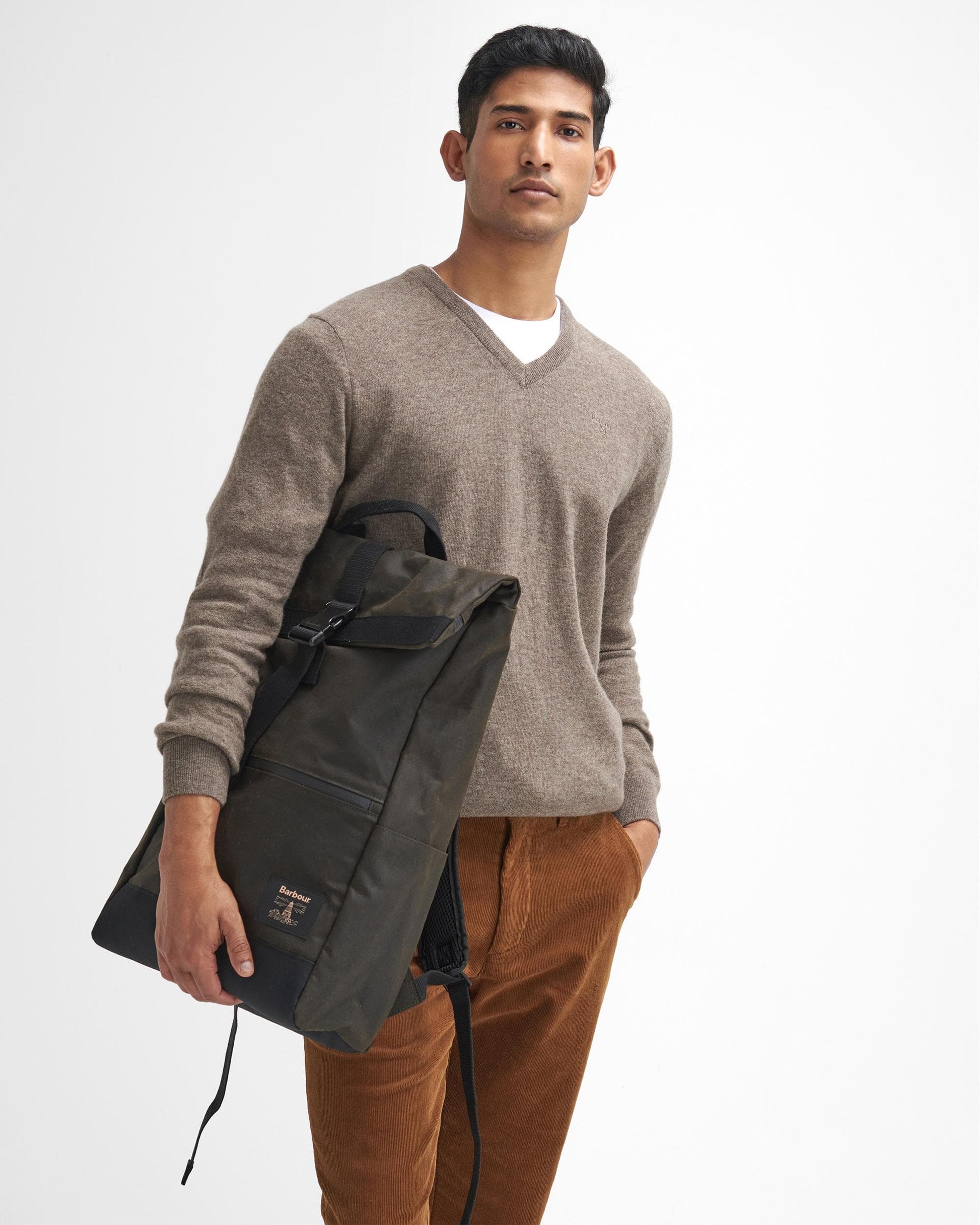 Barbour Field Unisex Wax Fold Over Top Backpack