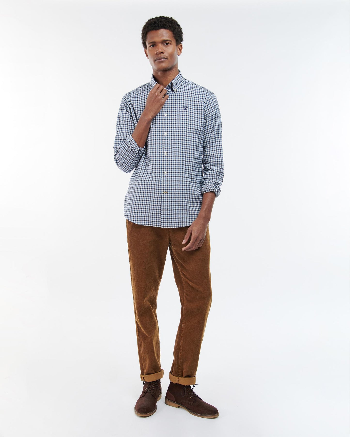 Barbour Finkle Mens Long Sleeve Tailored Fit Shirt - Navy