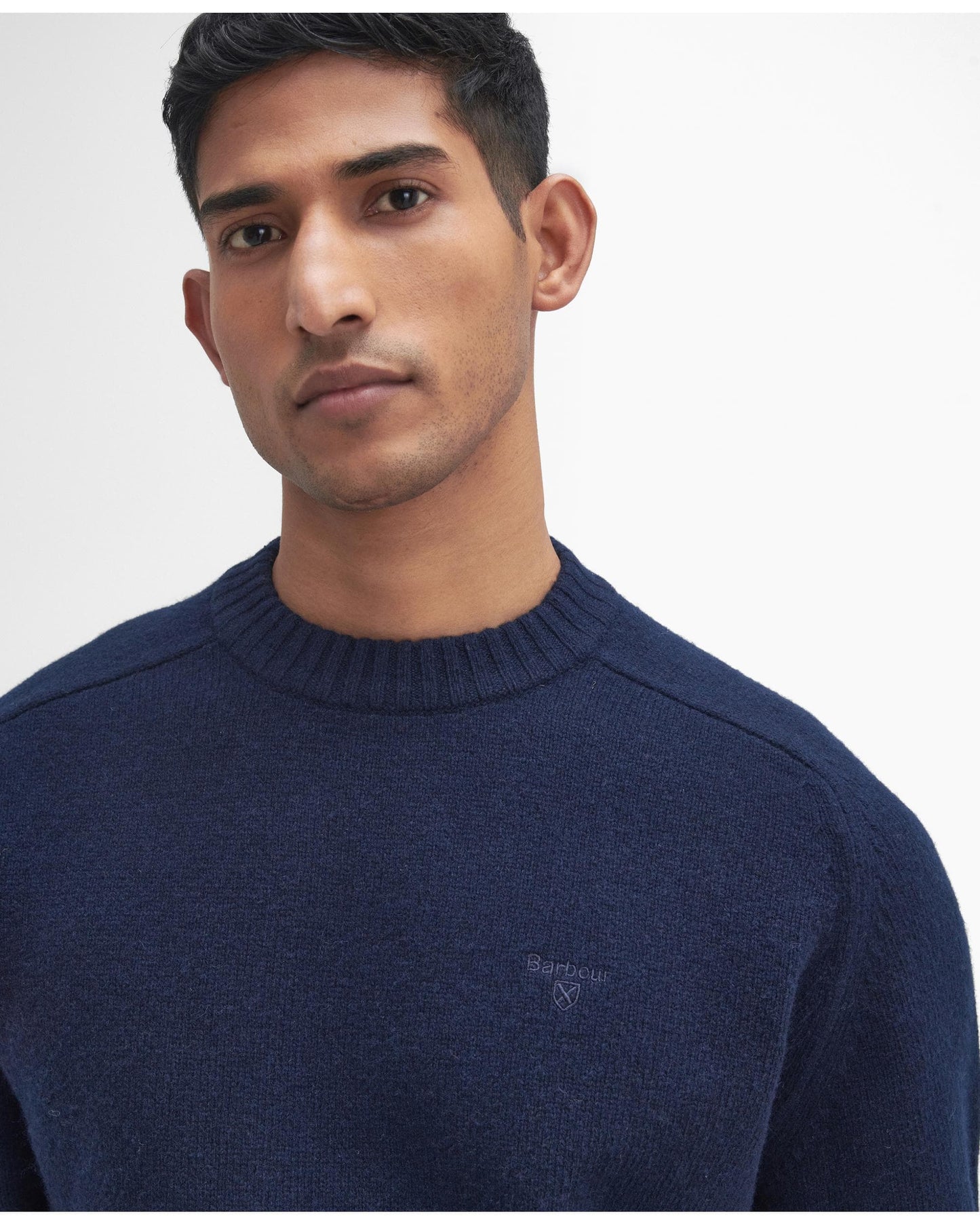 Barbour Grangetown Mens Crew Neck Knitted Sweater - Navy