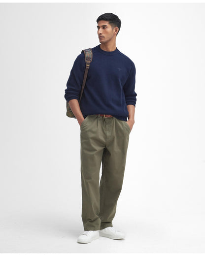Barbour Grangetown Mens Crew Neck Knitted Sweater - Navy