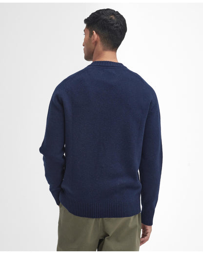 Barbour Grangetown Mens Crew Neck Knitted Sweater - Navy