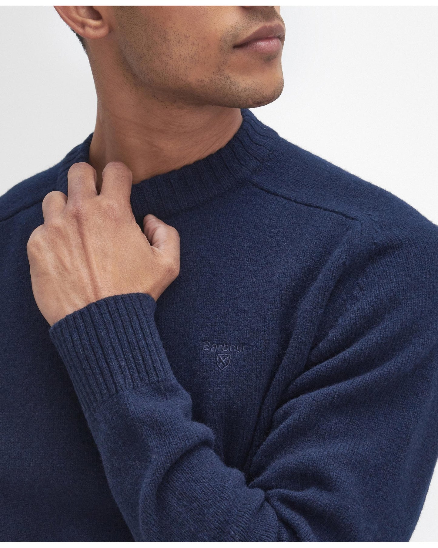 Barbour Grangetown Mens Crew Neck Knitted Sweater - Navy
