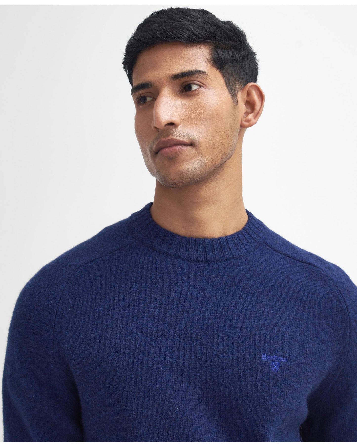 Barbour Grangetown Mens Crew Neck Knitted Sweater - Inky Blue