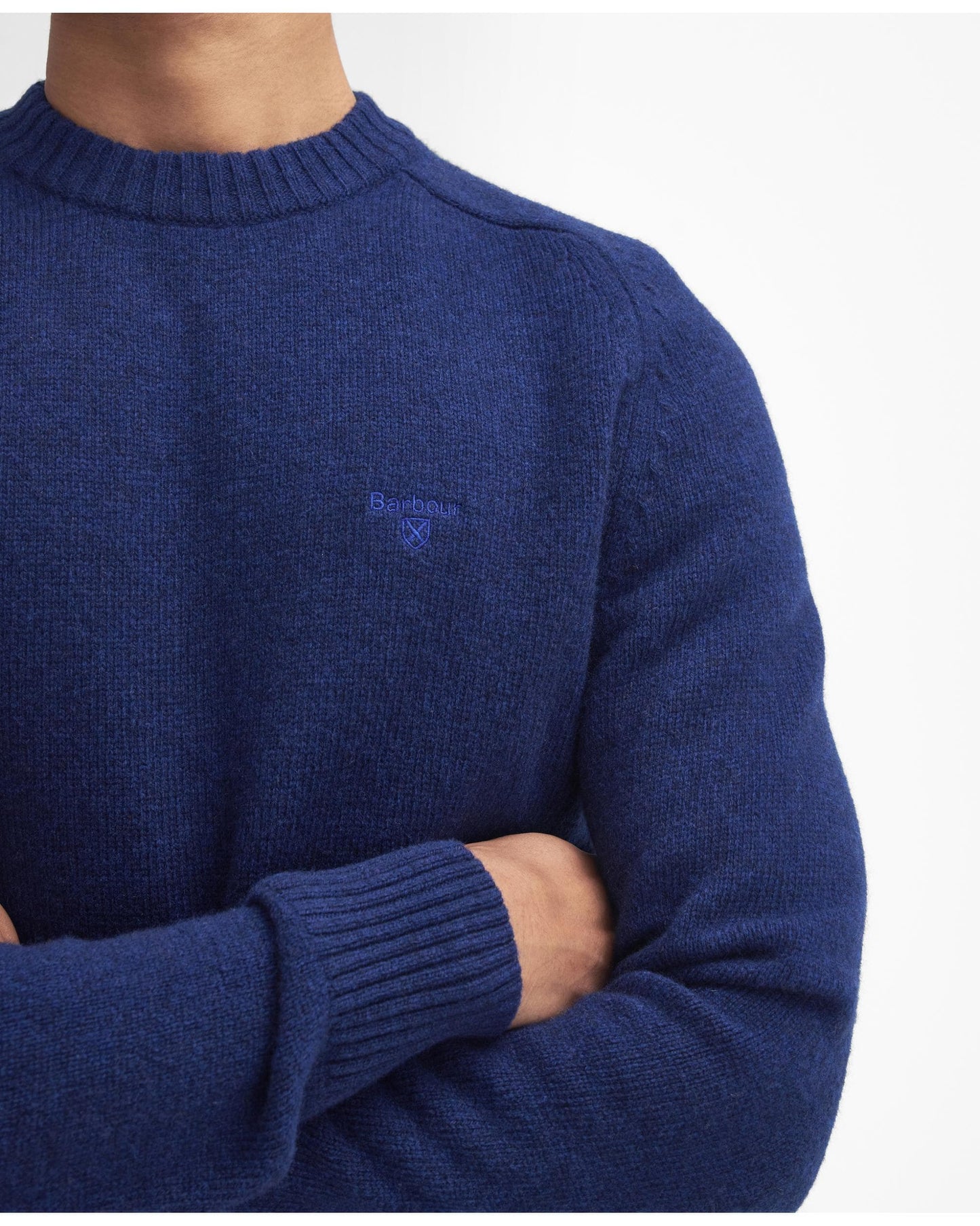 Barbour Grangetown Mens Crew Neck Knitted Sweater - Inky Blue