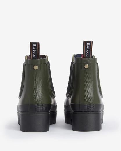 Barbour Halton Womens Chelsea Wellies - Olive/Black