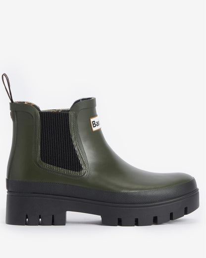 Barbour Halton Womens Chelsea Wellies - Olive/Black