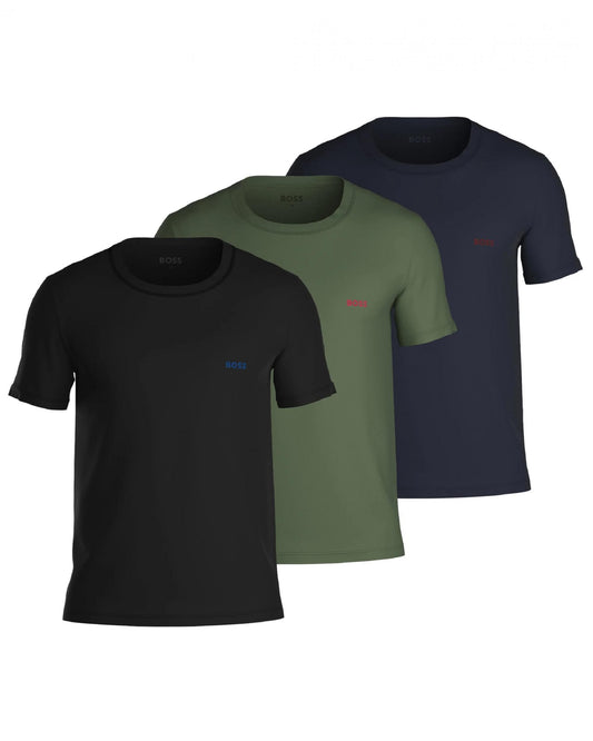 BOSS Orange BOSS Orange Mens 3-Pack Classic Cotton Jersey Loungewear T-Shirts