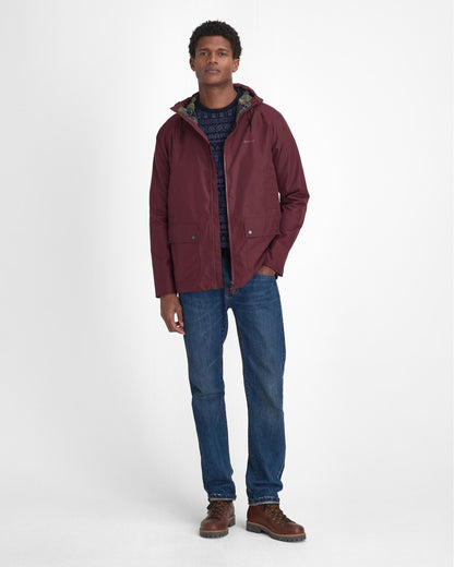 Barbour Hooded Domus Mens Waterproof Jacket - Bordeaux