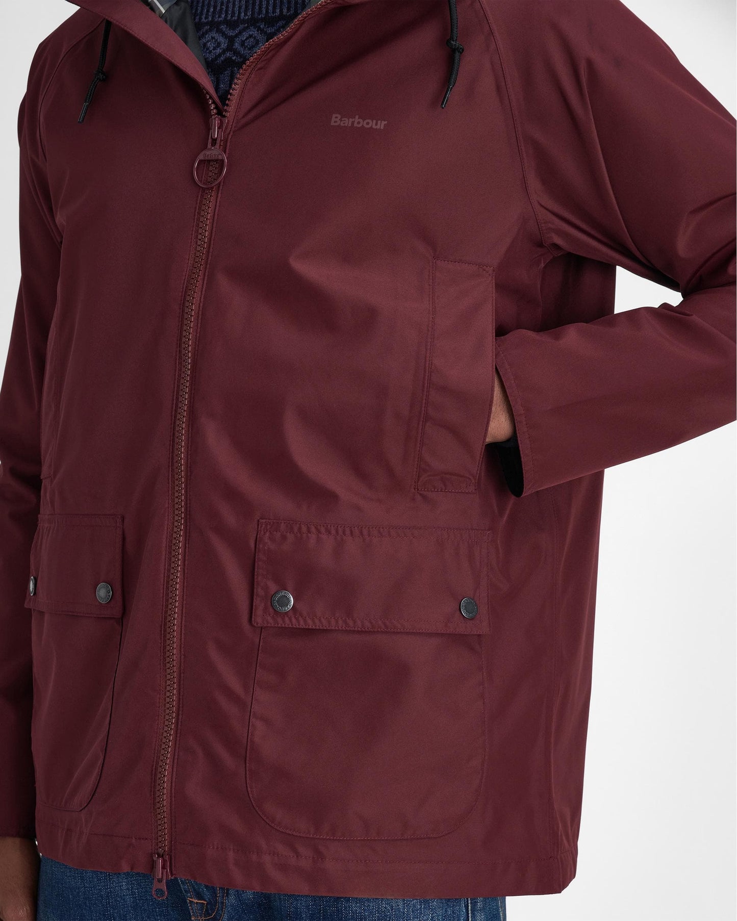 Barbour Hooded Domus Mens Waterproof Jacket - Bordeaux