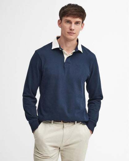 Barbour Howtown Mens Long Sleeve Rugby Shirt - Navy