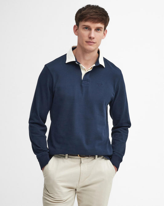 Barbour Howtown Mens Long Sleeve Rugby Shirt - Navy