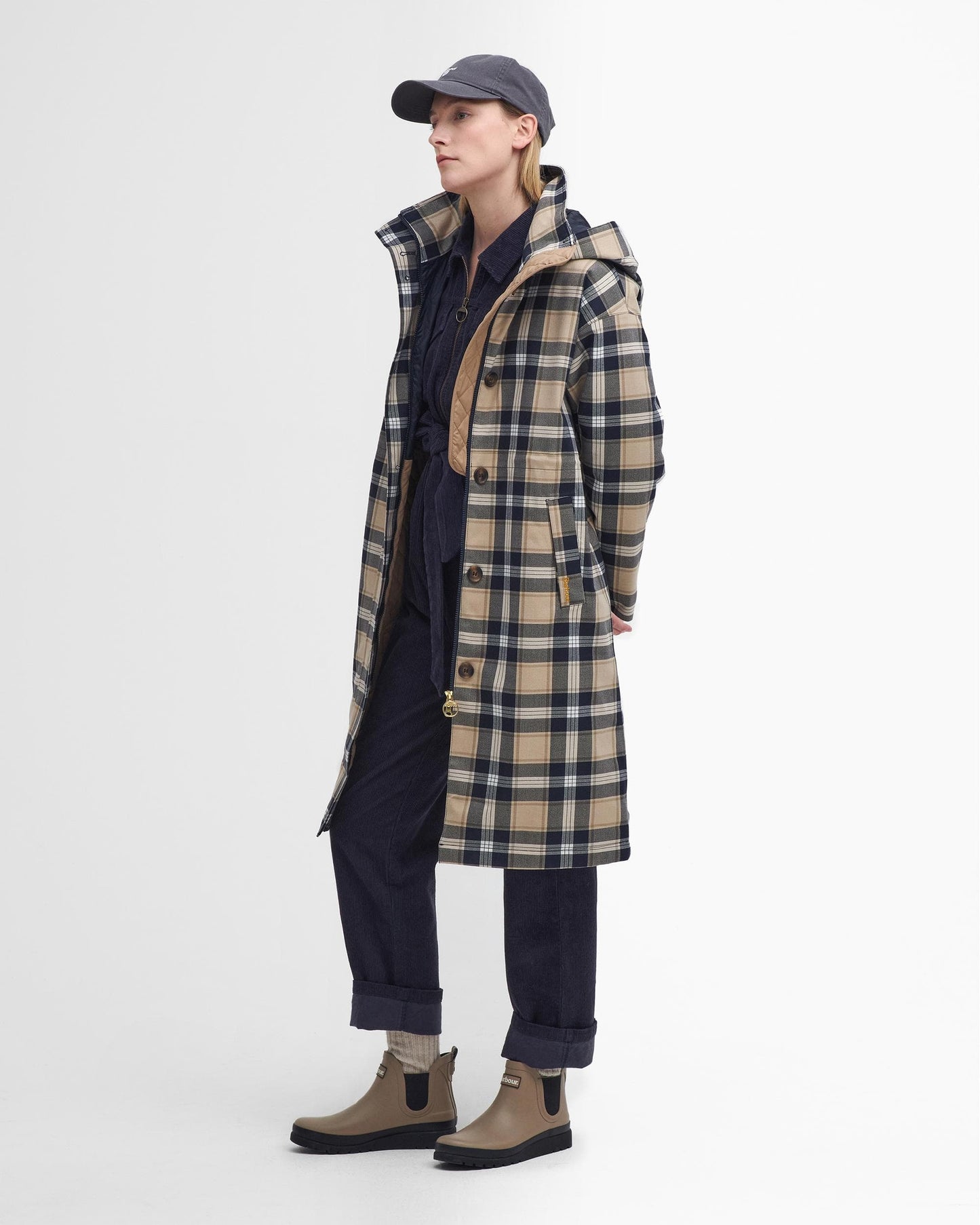Barbour Iris Womens Long Tartan Waterproof Jacket