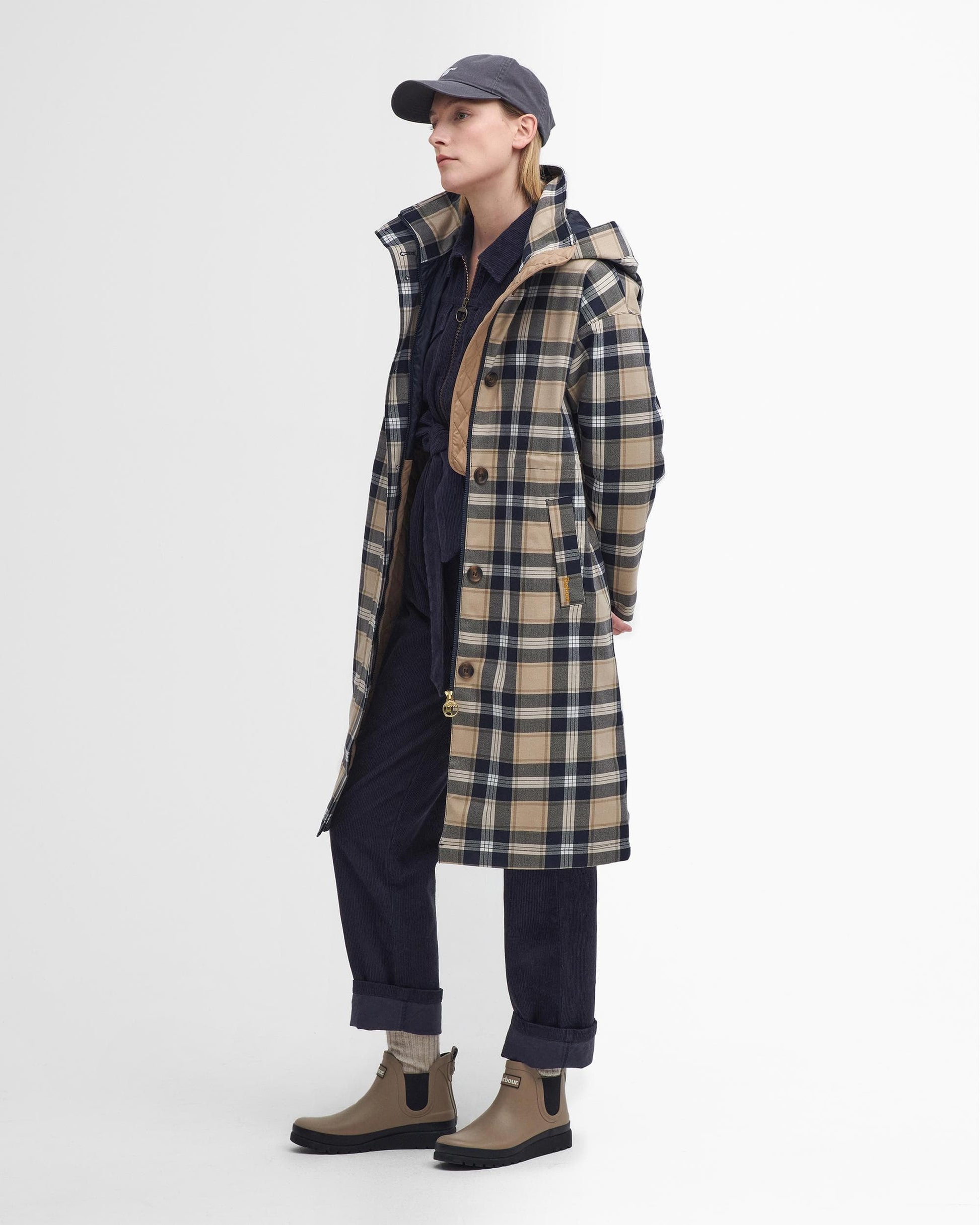 Barbour Iris Womens Long Tartan Waterproof Jacket
