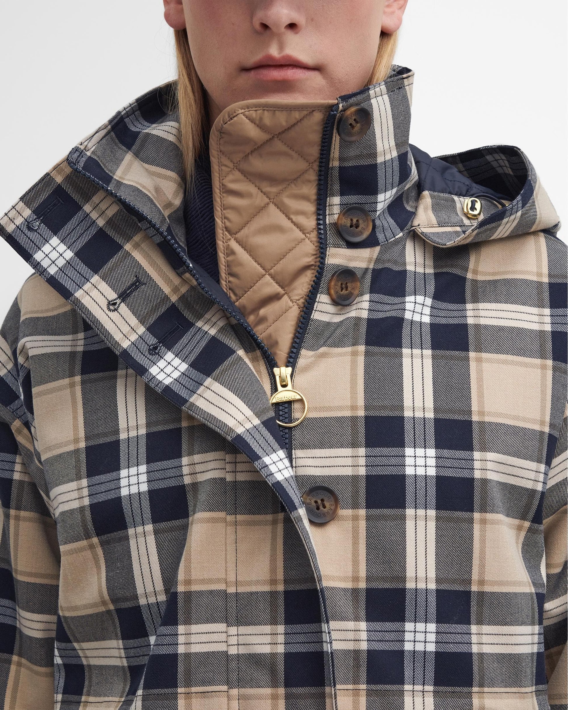 Barbour Iris Womens Long Tartan Waterproof Jacket