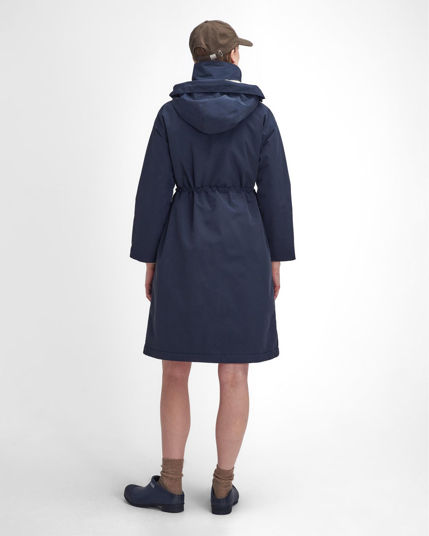 Barbour Iris Womens Long Waterproof Jacket - Dark Navy/Light Sand/Military Brown