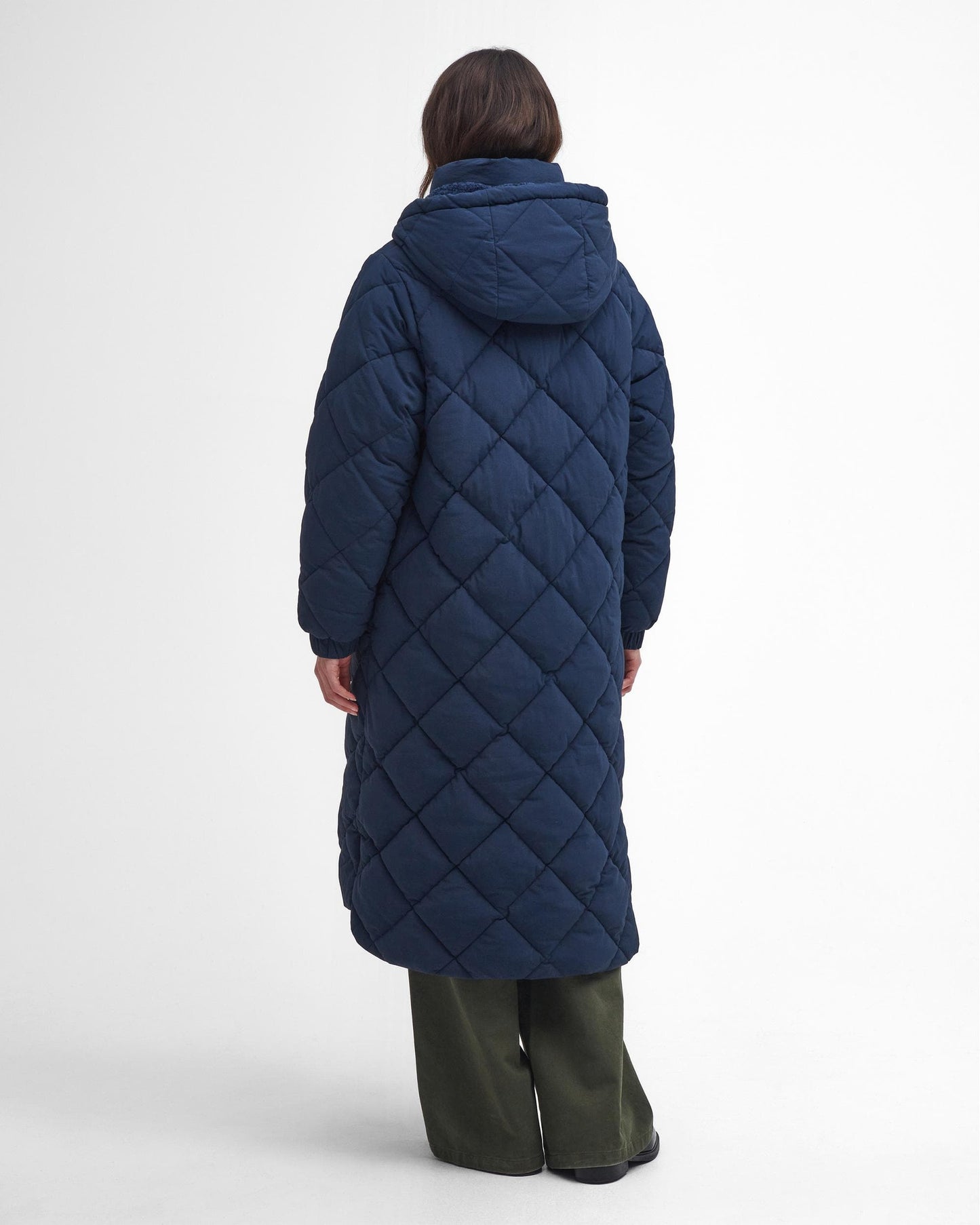 Barbour Kirkton Womens Long Puffer Jacket - Navy/Classic