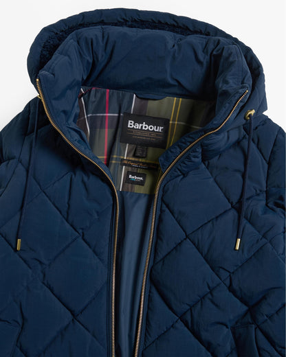 Barbour Kirkton Womens Long Puffer Jacket - Navy/Classic
