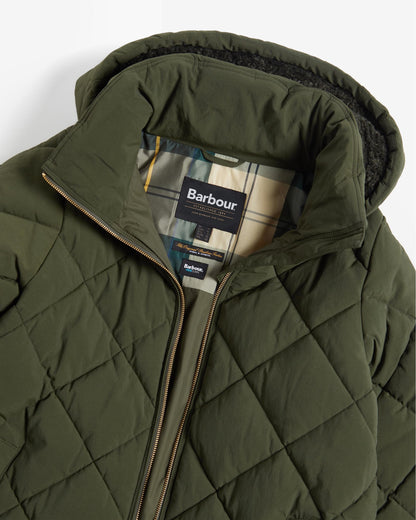 Barbour Kirkton Womens Long Puffer Jacket - Olive/Ancient