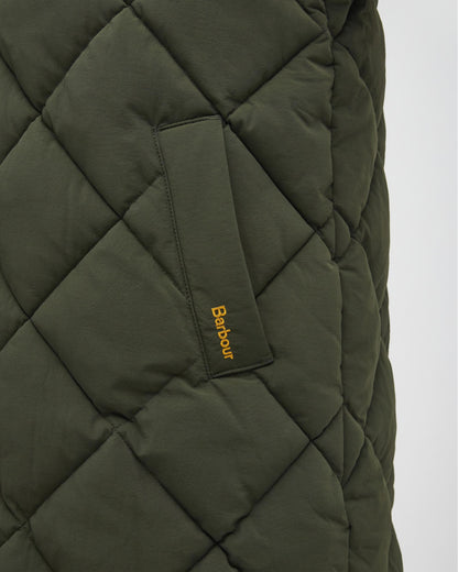 Barbour Kirkton Womens Long Puffer Jacket - Olive/Ancient