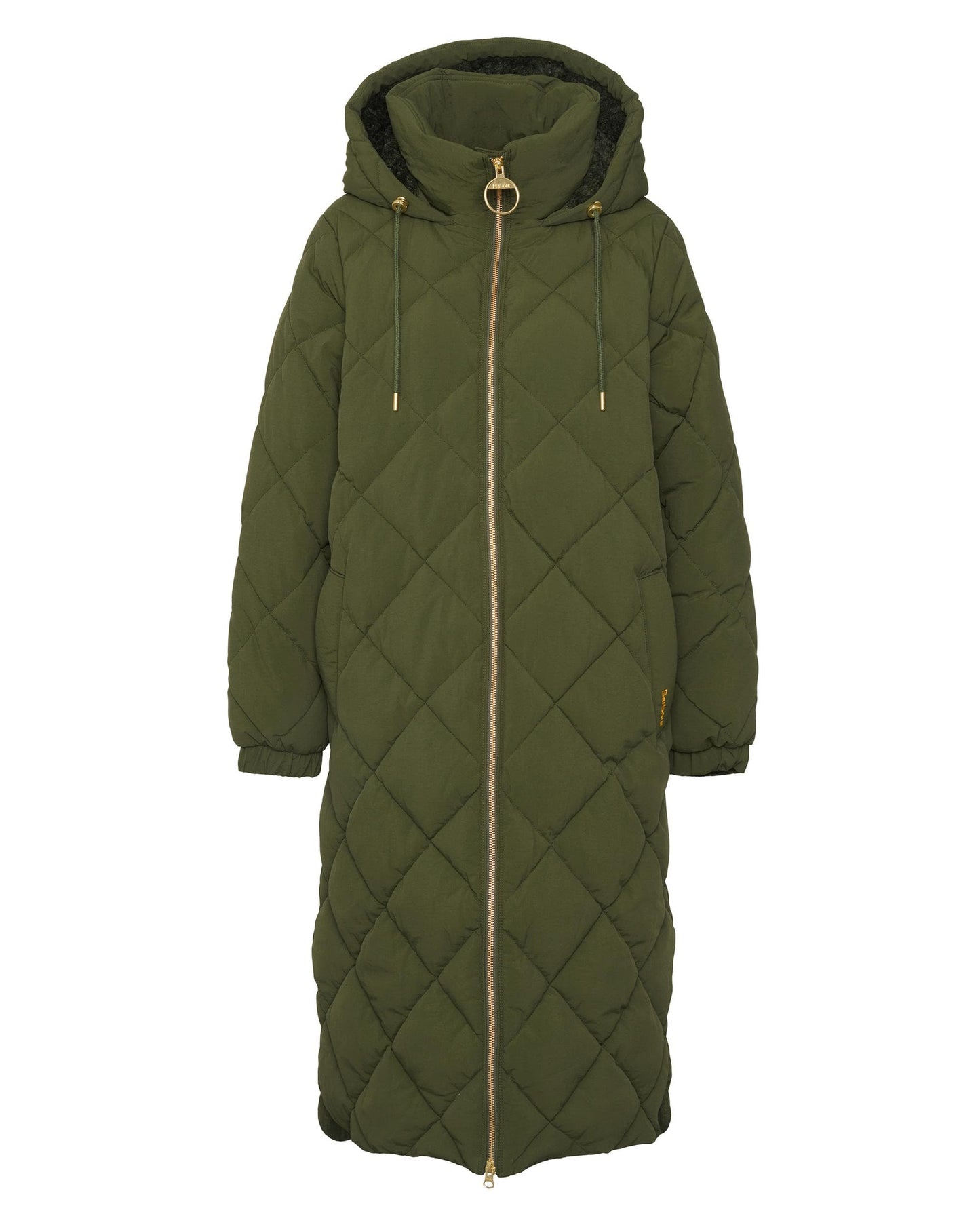 Barbour Kirkton Womens Long Puffer Jacket - Olive/Ancient