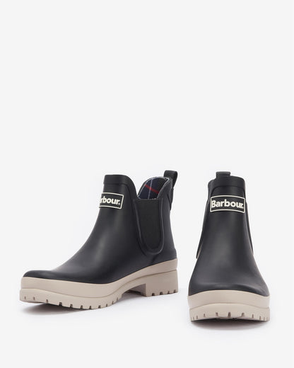 Barbour Mallow Womens Chelsea Wellies - Black/White Pepper