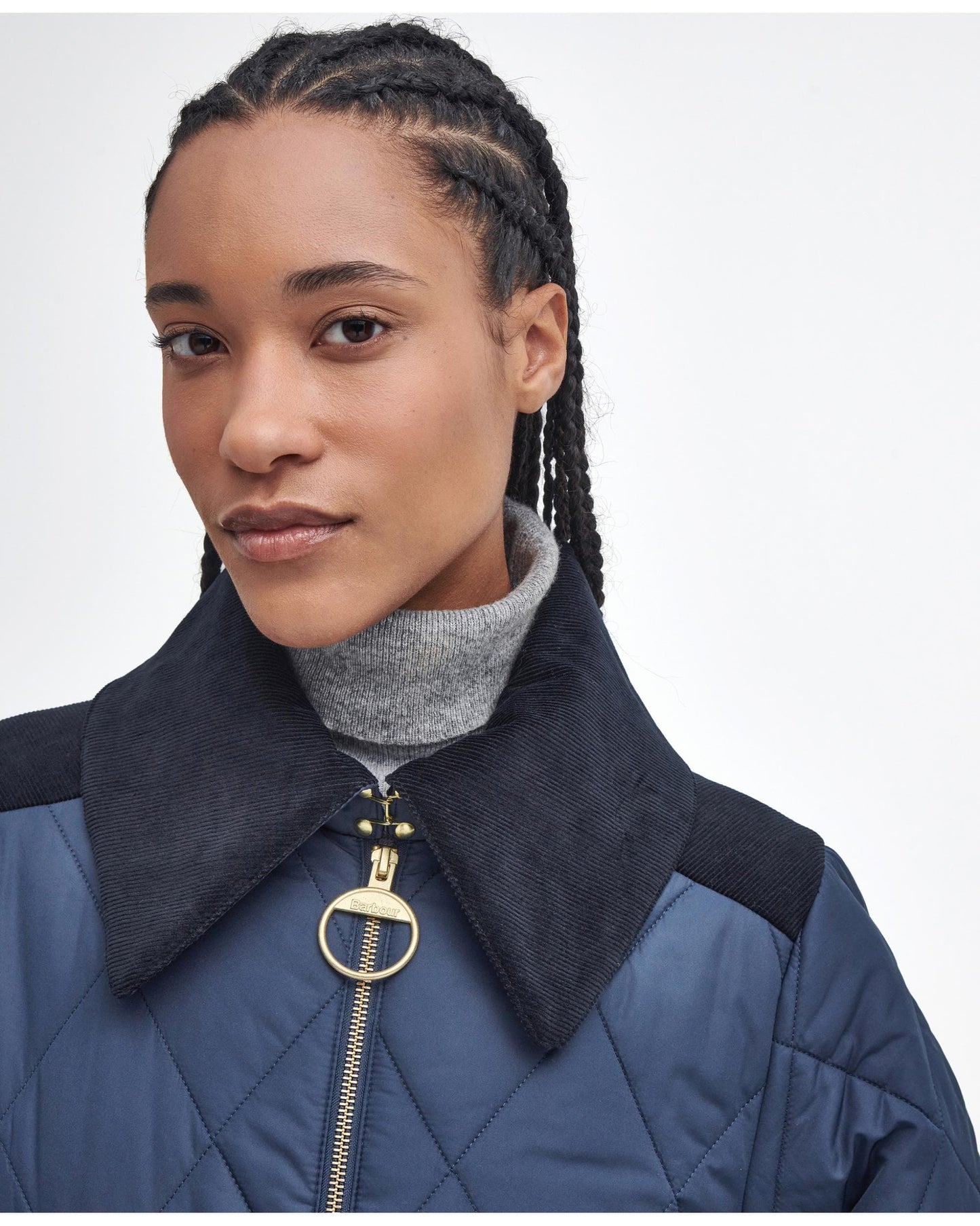 Barbour Malton Womens Long Quilted Jacket - Navy/Classic