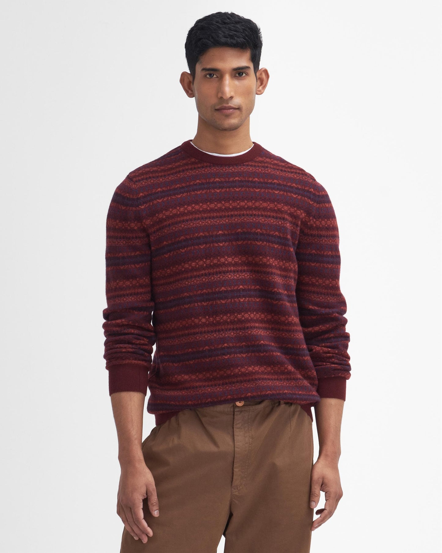 Barbour Orkney Mens Fair Isle Crew Neck Sweater