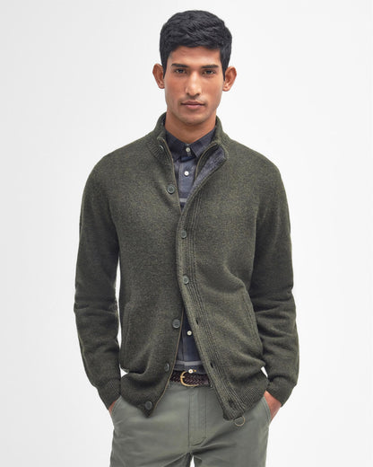 Barbour Patch Buttoned Full-Zip Mens Knit