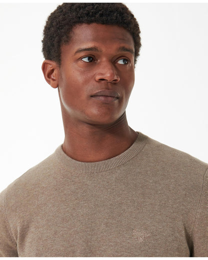 Barbour Pima Cotton Mens Crew Sweatshirt - Military Brown