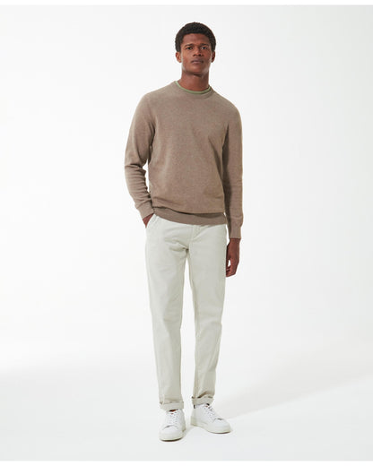Barbour Pima Cotton Mens Crew Sweatshirt - Military Brown