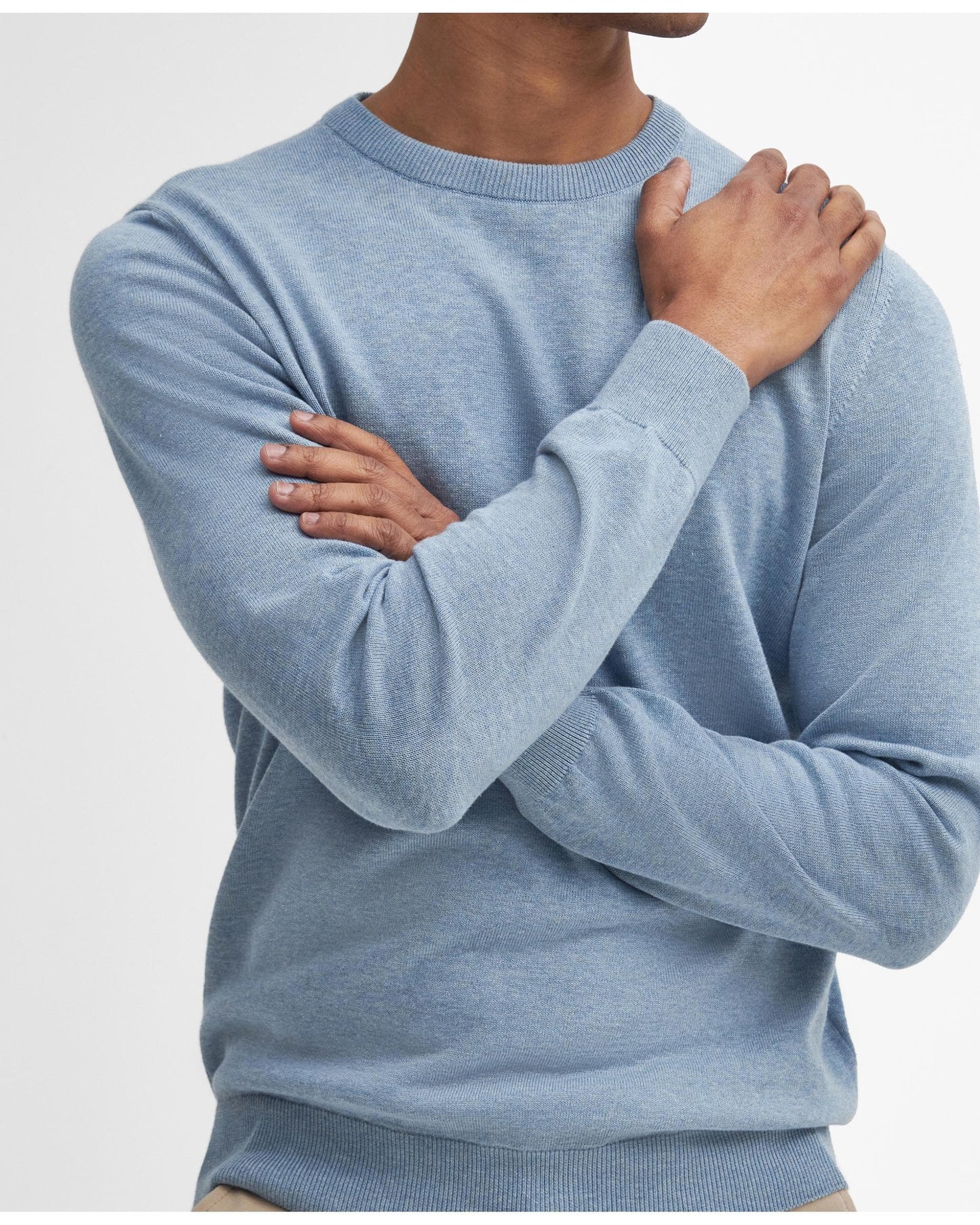 Barbour Pima Cotton Mens Crew Sweatshirt - Mineral Blue