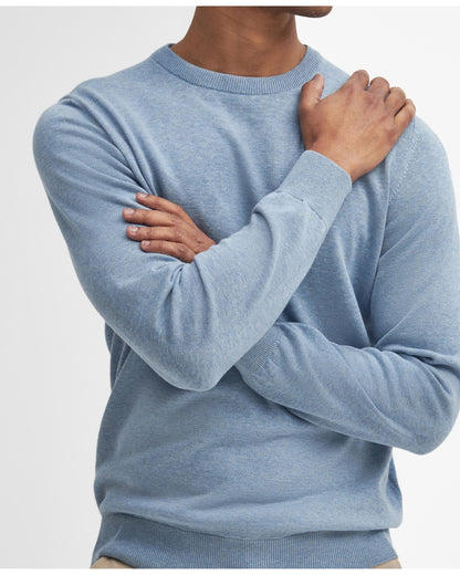 Barbour Pima Cotton Mens Crew Sweatshirt - Mineral Blue