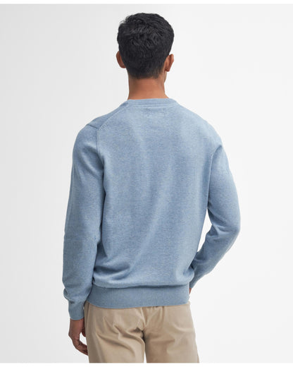 Barbour Pima Cotton Mens Crew Sweatshirt - Mineral Blue